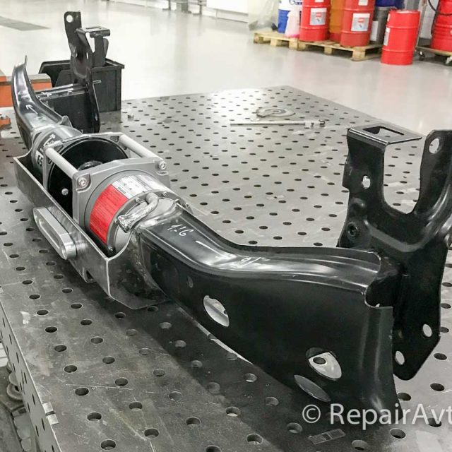 Монтаж площадки для установки лебедки в штатный бампер Volkswagen Caravelle