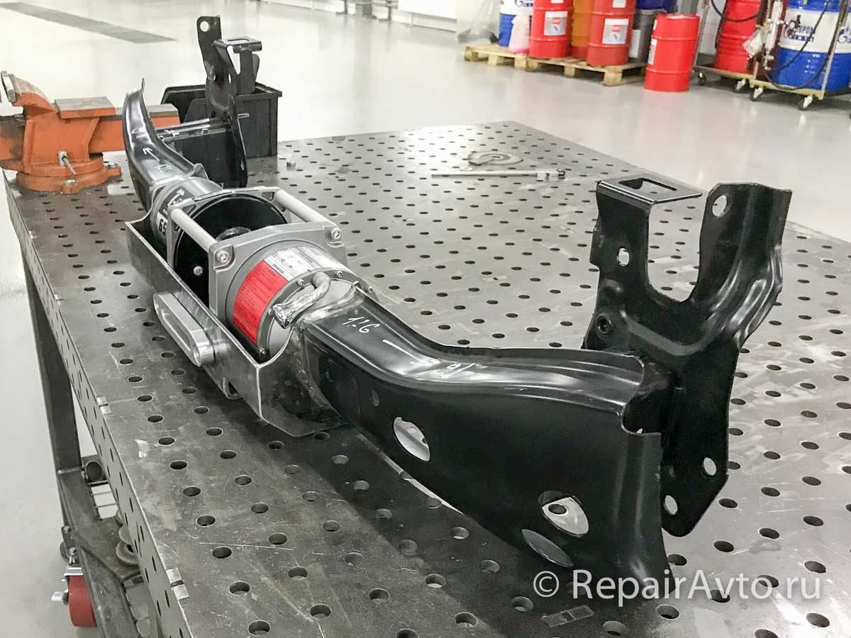 Монтаж площадки для установки лебедки в штатный бампер Volkswagen Caravelle