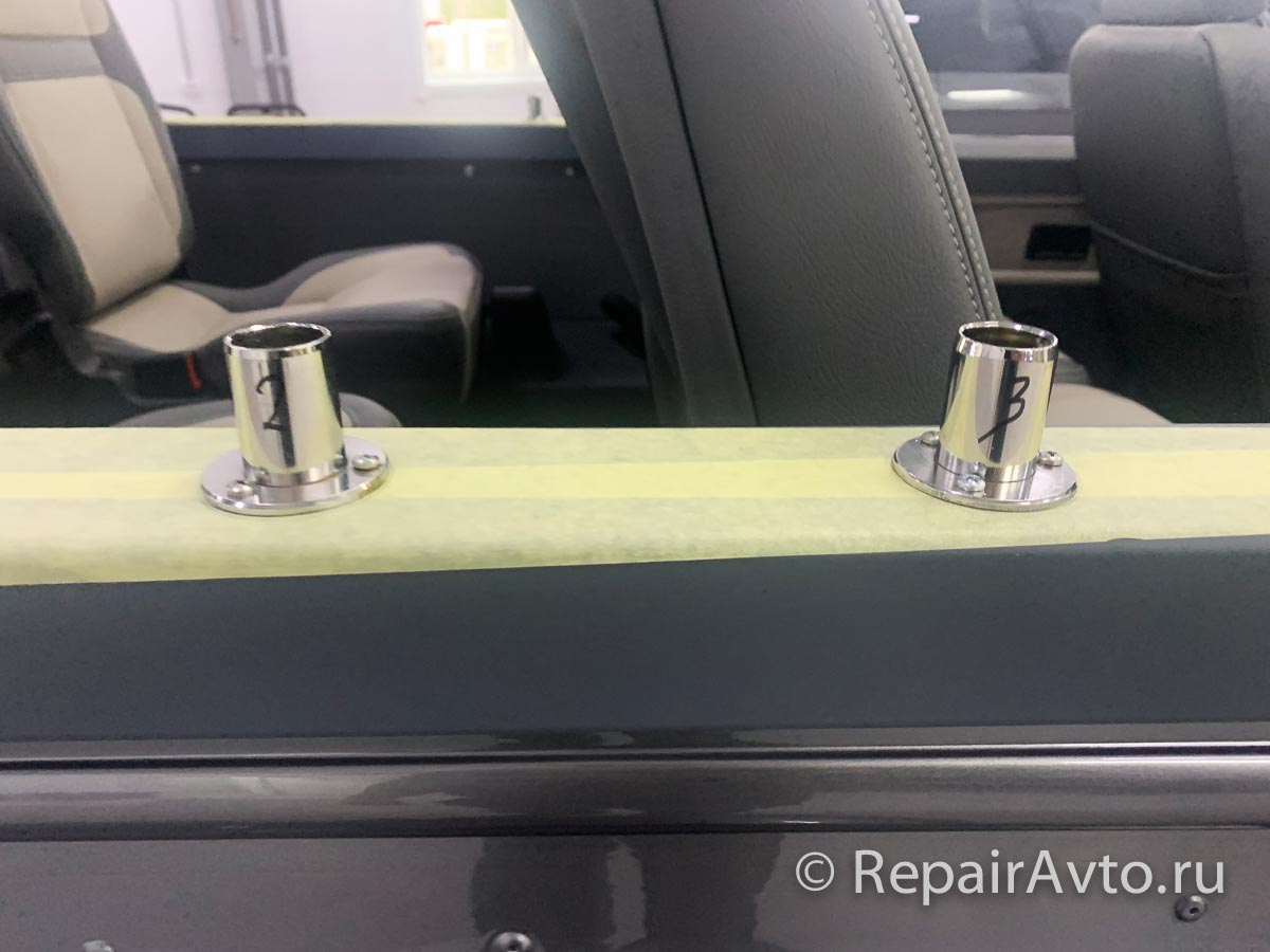 Разметка мест крепления дуг для тента Land Rover Defender Cabriolet